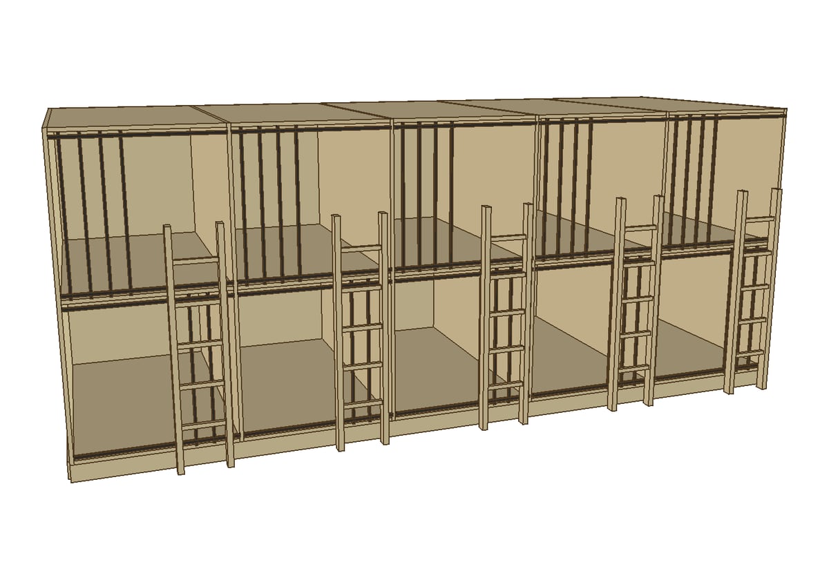 3D-Planung Schlafkabinen, Variante Gitter