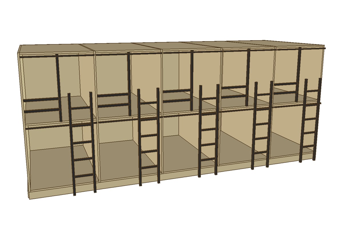 3D-Planung Schlafkabinen, Variante Industrie