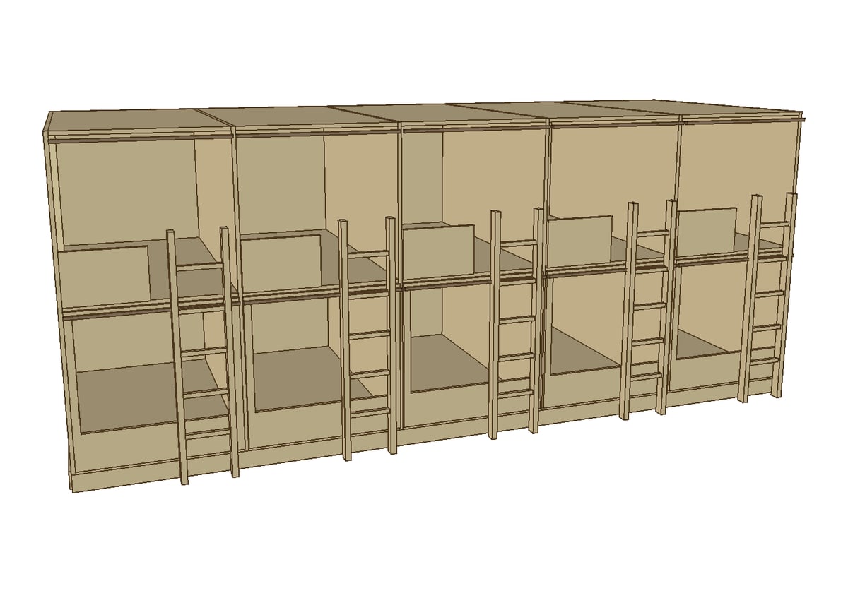 3D-Planung Schlafkabinen, Variante Oben offen