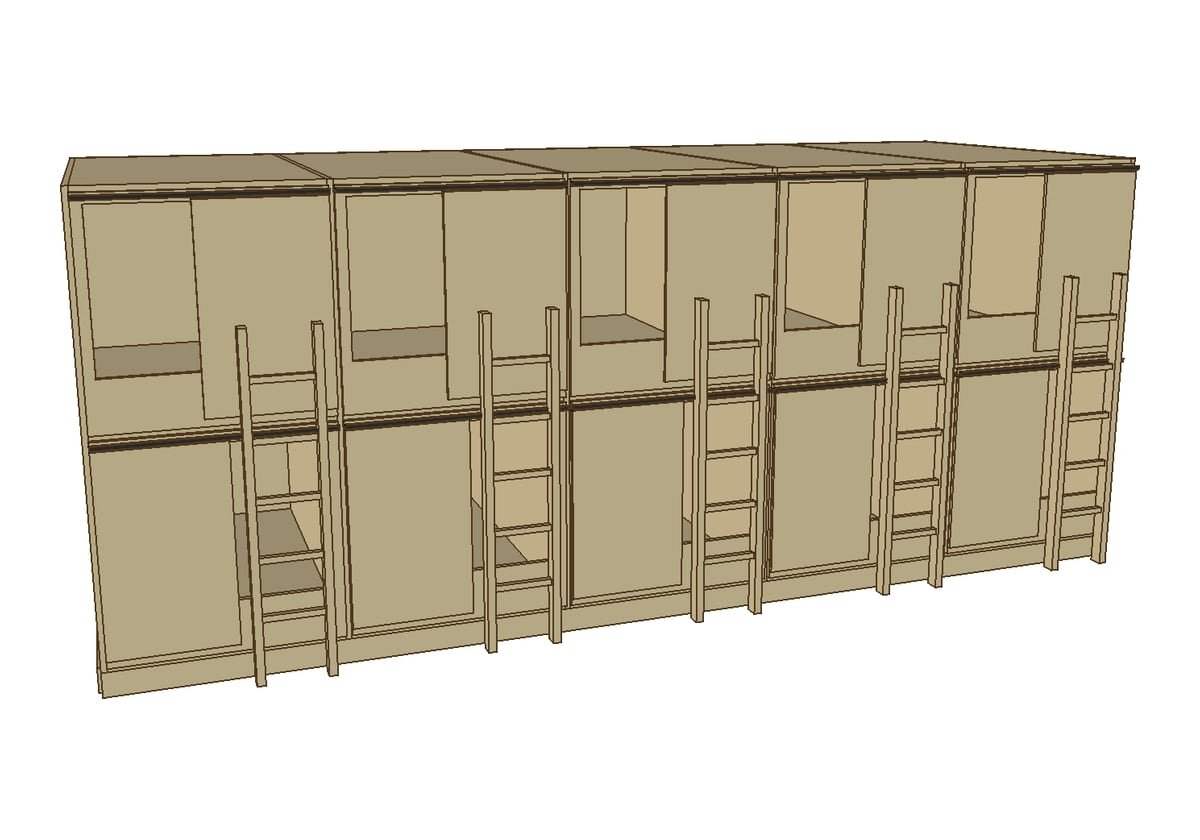 3D-Planung Schlafkabinen, Variante Schiebetür